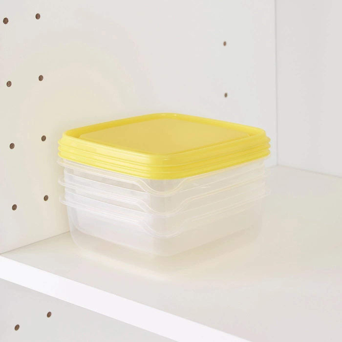 Digital Shoppy IKEA Food Container, Transparent, Yellow, 0.6 l (20 oz), 3 Pack 30335855 kitchenware online price storage good