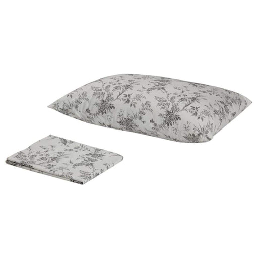 White-grey cotton flat sheet and pillowcase from IKEA  80418725