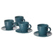 A set of four white stoneware cups with matching saucers from IKEA 30481823
