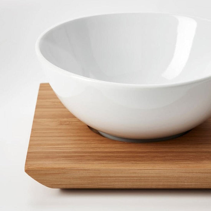 kea ceramic bowl on natural wood tray 3 Bowls, Bamboo/White ceramic bowls stoneware bowl rounded sides with ids digital shoppy 20484110