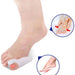 1pair of bunion pads made of soft, cushioned material with a toe loop for secure placement on the foot