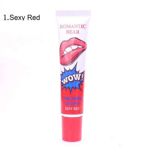 Digital Shoppy Romantic Bear Waterproof Long Lasting Lip Gloss Matte Liquid Lipstick And 1 Pair Crystal Collagen Gold Eye Mask (SEXY RED, SWEET ORANGE)