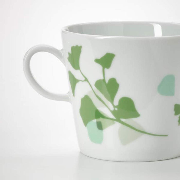  IKEA Mug, leaf patterned white/green, 33 cl (11 oz) (Pack of 2 )-Ikea mugs, ikea tea cups, ikea ceramic cup, coffee mugs online, Kitchenware & tableware Coffee & tea, Mugs & cups, digital shoppy,40483459