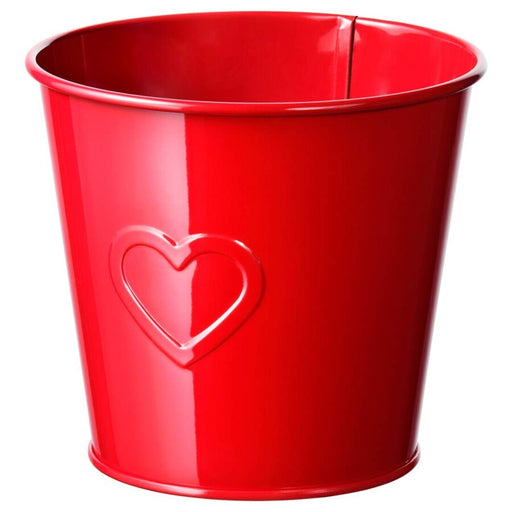 A minimalist plant pot with a red matte finish and a clean, modern design. 40494943