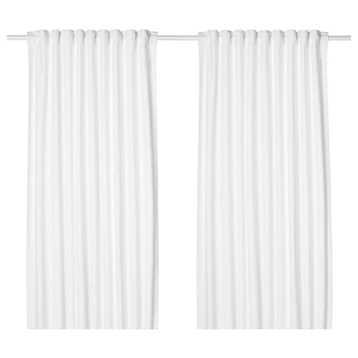 Digital Shoppy IKEA Cotton Curtains (White, 145x300 cm) 1 Pair 90396761,Curtain, Window Curtain Online, Designer Curtain Online, Plain curtains, Curtains for home