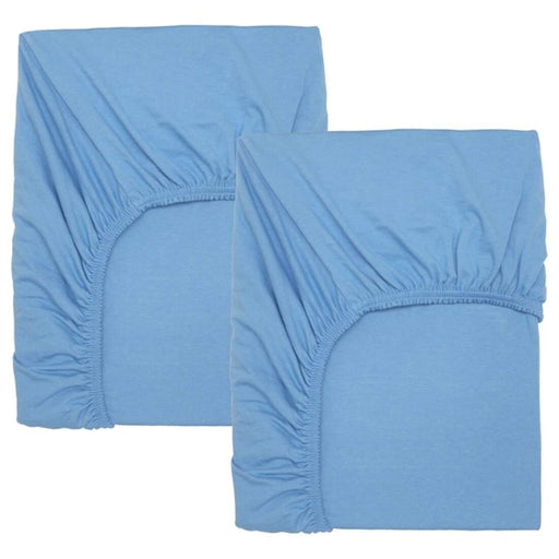 An IKEA fitted sheet in a soft, blue color  70427103