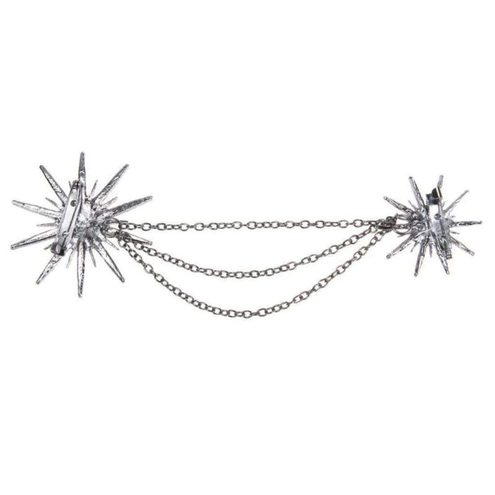 Digital Shoppy Fashion Collar Chain Snow Stars Brooch Alloy Rhinestone Brooch for Women Silver Plated Color Fashion Jewelry Brooches