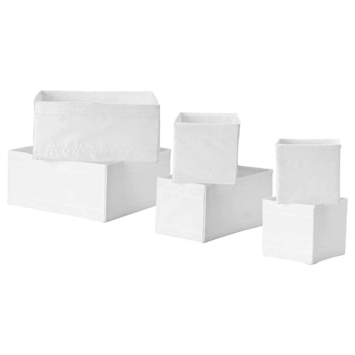 A set of 6 white storage boxes with a clean and modern design. Perfect for organizing and decluttering your space 20428553