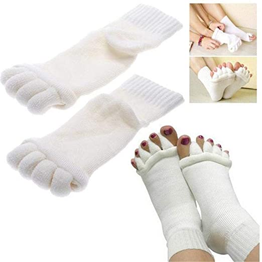 Digital Shoppy Five Toes Separators Foot Sock Hallux Valgus Corrector Bunion Adjuster Foot Care Alignment Straightener Socks - 1 Pair X0014RNHFV pain sleep stretch online price