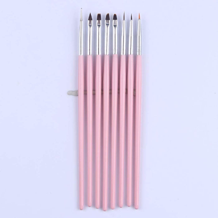 Digital Shoppy Nail Art Brush Acrylic UV Gel Brushes Dotting Pen Liner Tools Kit - Set of 8 Brand - digitalshoppy.in