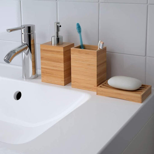 A sturdy and sustainable soap holder crafted from bamboo, perfect for eco-conscious consumers 50271490