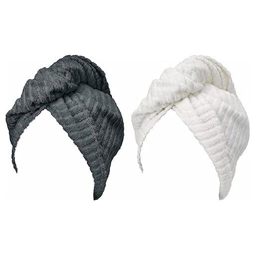 Digital Shoppy IKEA Hair towel wrap, dark grey/white ( Pack of 2 ) 70477126 hair towel stress head online low price