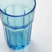 A side view of an IKEA blue glass, 35 cl, showing its unique color and shape 00461020