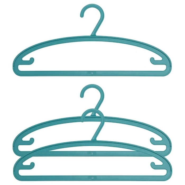 IKEA Turquoise Hanger, showing a single hanger with a bright and vibrant turquoise color.