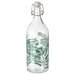 Digital Shoppy IKEA Bottle with Stopper,Glass water bottle, Clear Glass, Patterned, 1 l (34 oz) - digitalshoppy.in