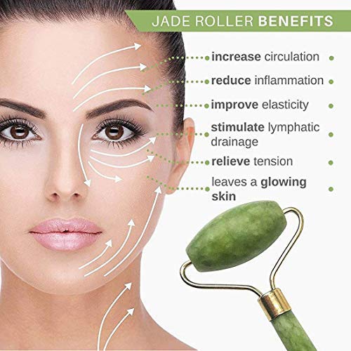 A jade double head facial massage roller by Kanbuder, designed to help slim the face and enhance your beauty routine.