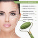A jade double head facial massage roller by Kanbuder, designed to help slim the face and enhance your beauty routine.