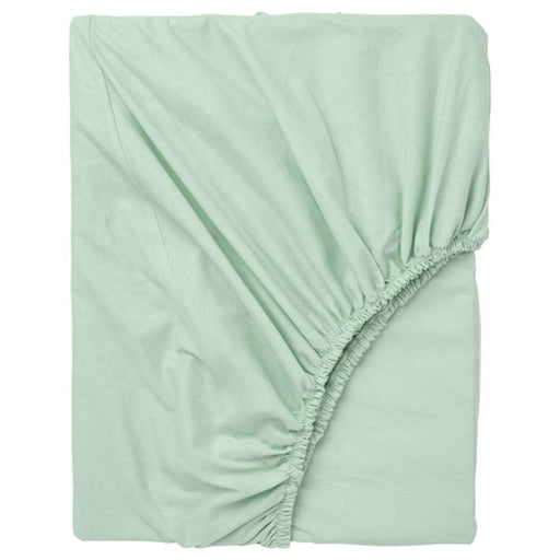A Light Green fitted sheet with elastic edges, made of soft and durable material, perfect for a comfortable night's sleep-50459736