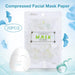 Compressed facial mask sheet used for instant skin revitalization and hydration.