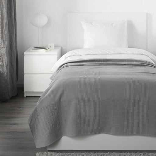 IKEA bedspread in dark blue shade, featuring a simple yet elegant design with a size of 160x250 cm.30389075,70389078