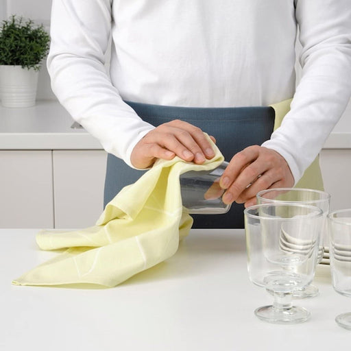 A rectangular-shaped cloth with a smooth texture and woven edges, designed for drying dishes or wiping surfaces 80473118