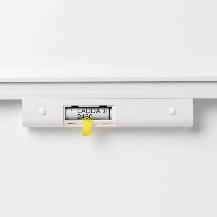 digital shoppy ikea cabinet lighting strip, An image of the underside of the cabinet with IKEA's LED lighting strip installed. The strip is attached to the underside of the cabinet using adhesive backing and provides a bright, even glow to the contents of the cabinet.  80360121  