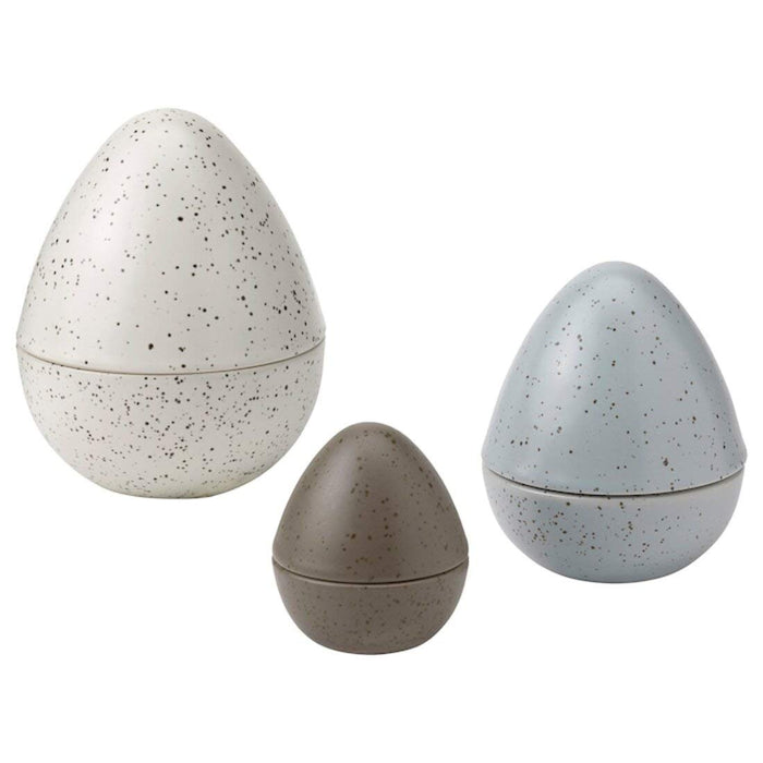Ikea's Set of 3 Egg Decorations, made of high-quality materials, in different sizes and colors, perfect for home decor 40466308