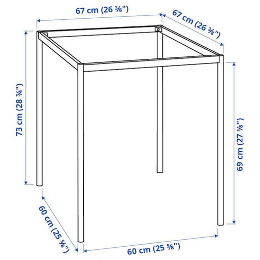 Digital Shoppy IKEA Underframe for Table top, Black, 67x67x73 cm, Compact and functional IKEA Trolley, 50.5x30x83 cm, with locking wheels for stability  00505415