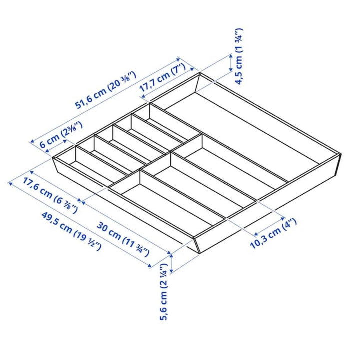 Digital Shoppy Cutlery tray, light bamboo 30486415