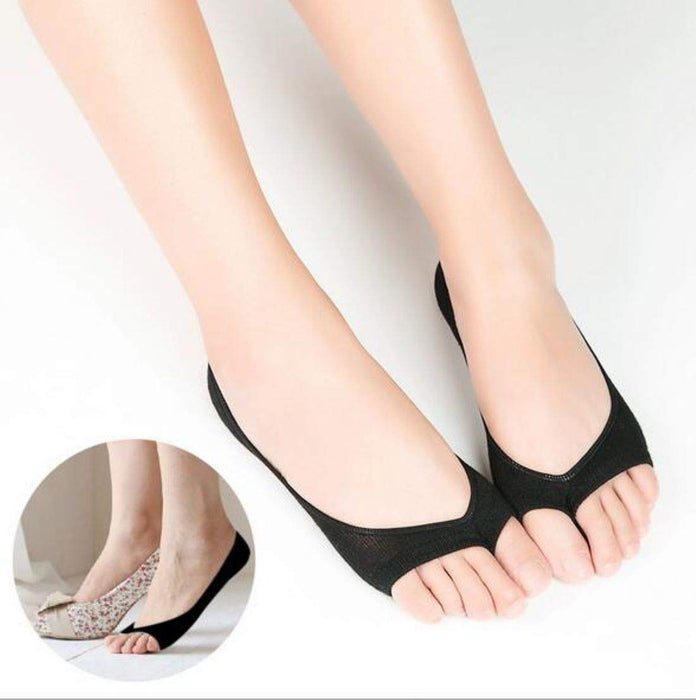 pair of open-toe socks as a foot care product. Alt text: "Open-toe socks as a foot care product for women's feet during summer