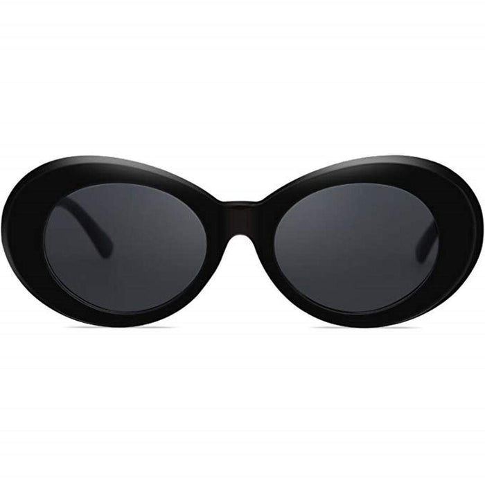"Comfortable unisex oval sunglasses with white frames and tinted lenses"