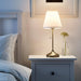 Digital Shoppy IKEA Table lamp, Brass/White with LED Bulb E27 Globe Opal White.,40321377