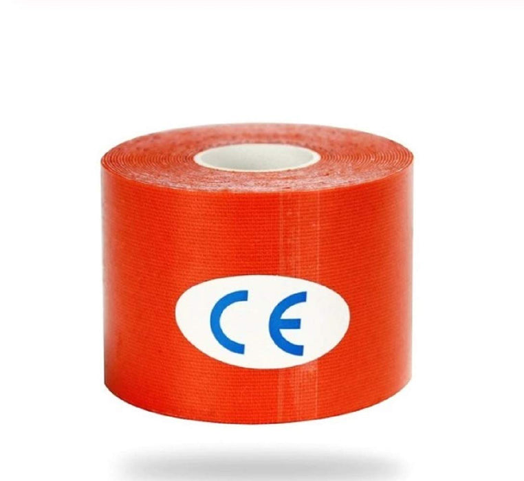 Sports kinesiology tape for athletic performance and injury prevention on a white background.