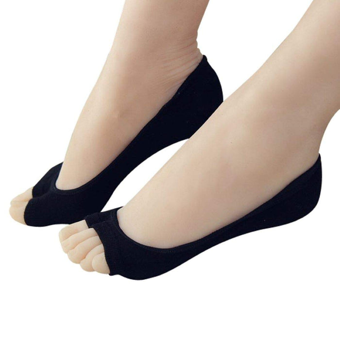 woman's foot with thin, breathable summer socks as a foot health and foot care solution