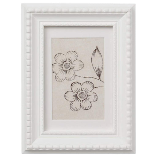 A sleek white photo frame with a white mat, perfect for displaying your favorite memories 00466838