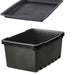 An IKEA storage box with a snap-on lid for home organization and neat storage.