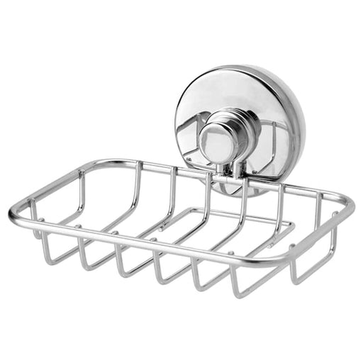A practical soap dish with suction cup from IKEA, made of durable zinc-plated material 90463963