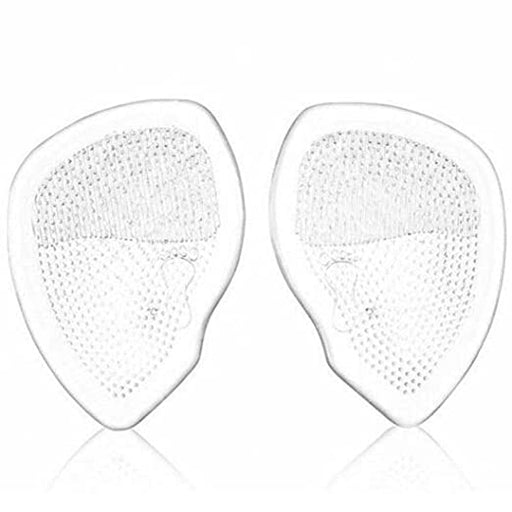 Transparent silicone gel forefoot pad for women's high-heeled shoes, providing comfort and relief from foot pain.