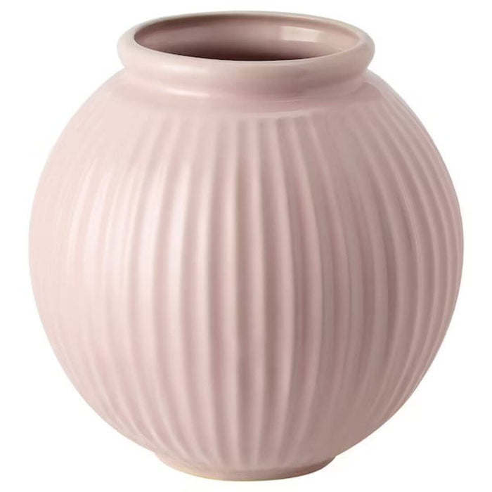A minimalist round vase from Ikea, made of white ceramic and ideal for modern home decor  10516404 
