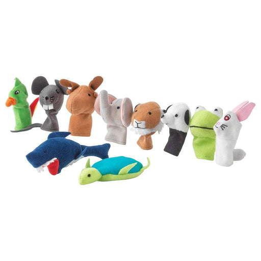 IKEA Animal Design Finger Puppet Soft Toys - Pack of 10 (Mixed Colours) - digitalshoppy.in