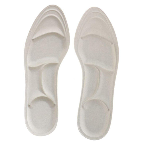 An insole with arch support for flat feet, designed to provide relief and support for people with foot pain.