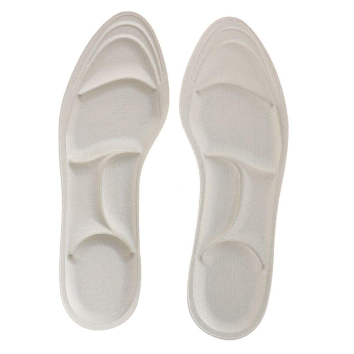 An insole with arch support for flat feet, designed to provide relief and support for people with foot pain.