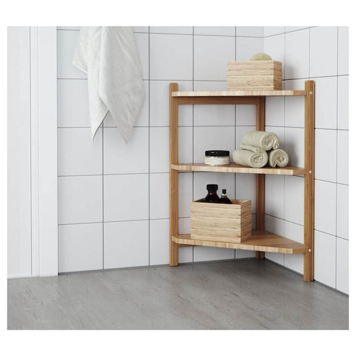 Digital Shoppy IKEA Wash-Basin/Corner Shelf Bamboo, IKEA Bamboo Wash-Basin/Corner Shelf - 34x60 cm, efficient and stylish addition to your bathroom decor.  34x60 cm 20253077