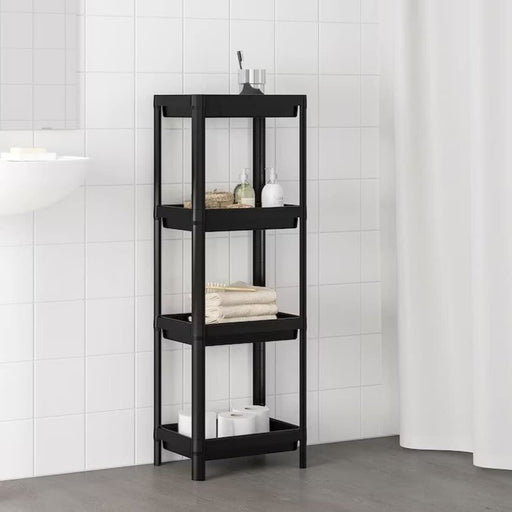 Digital Shoppy IKEA Shelf unit, black, 36x23x100 cm (14 1/8x9x39 3/8 ") free standing-bathroom kitchen living room bedroom storage small things 10450808