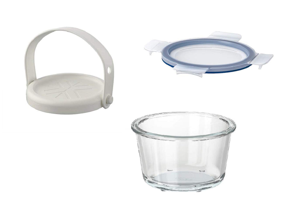 IKEA glass food container with snap-on lid and reusable ice pack, perfect for keeping your meals fresh and at the ideal temperature while on-the-go  40437815, 10359197, 30361788