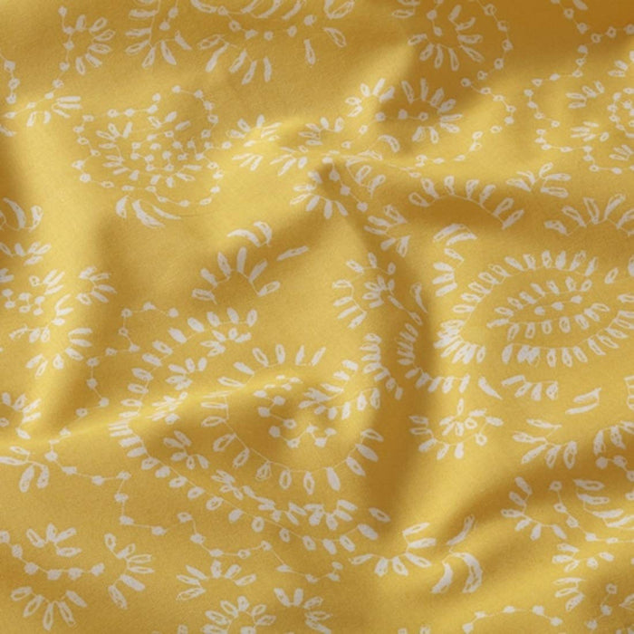Close-up image of yellow cotton flat sheet from IKEA 10418979