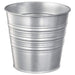 A grey  plant pot with a raised base and a smooth surface. 90169443