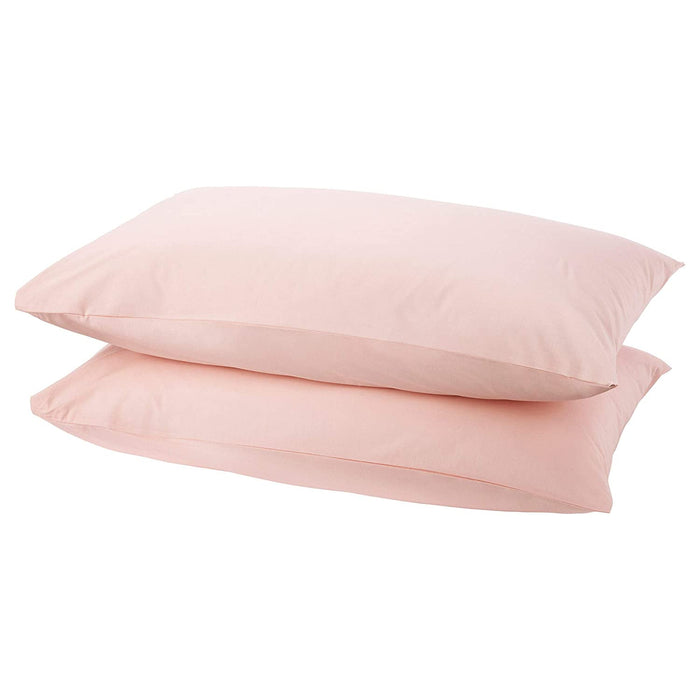 Pink cotton pillowcase from IKEA, soft and comfortable fabric with a simple rainbow design
