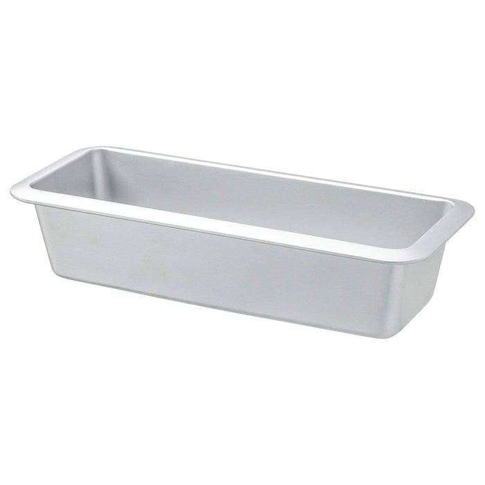 Silver rectangular loaf tin for making cakes and bread