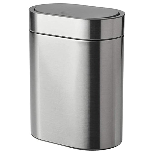 "IKEA's touch top bin in stainless steel for a functional and attractive kitchen".